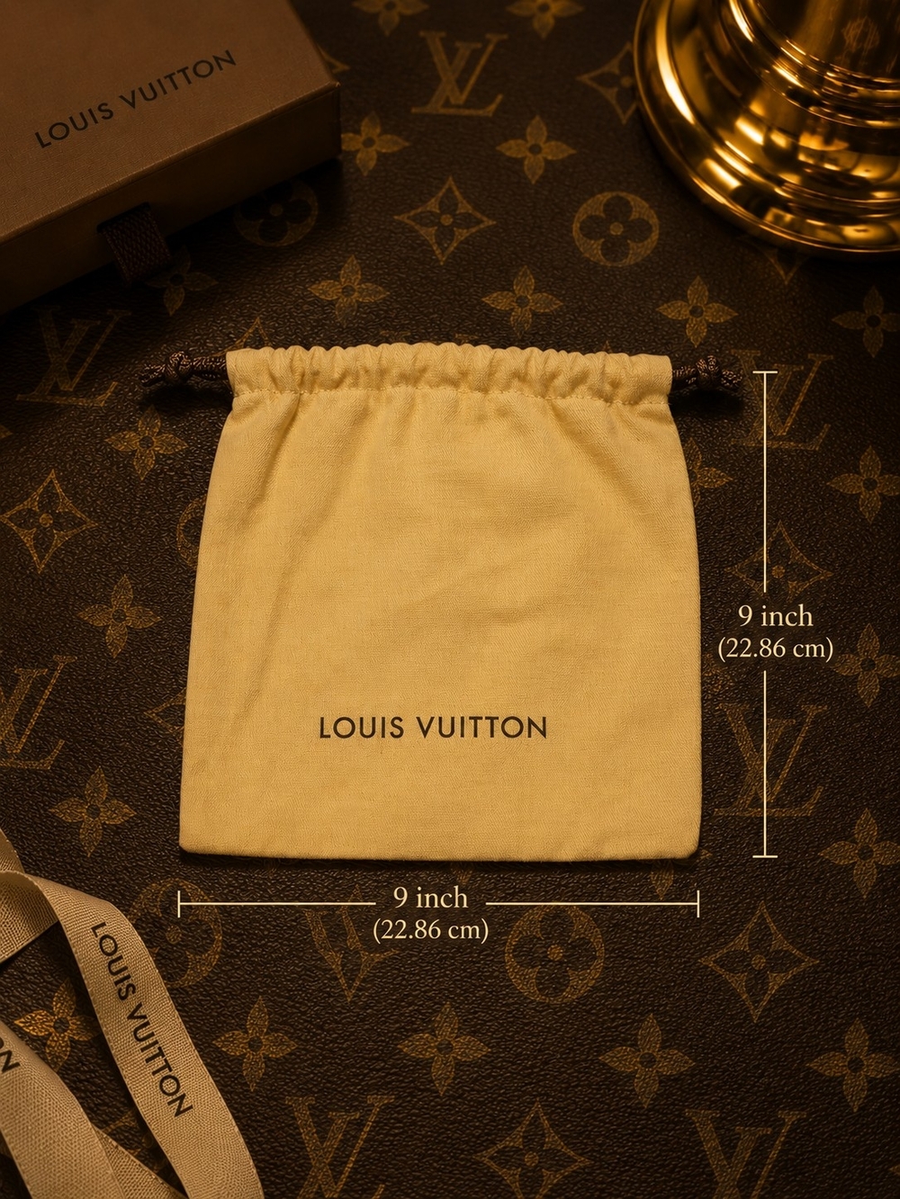Authentic Louis Vuitton Beige Drawstring Dust Bag - Picture 2 of 2